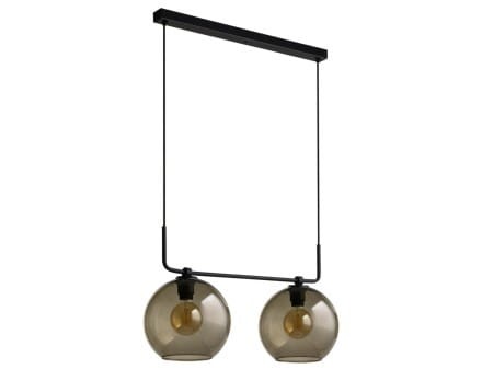 Lampa sufitowa wisząca Industrialna Loft MONACO II zwis 9363 NOWODVORSKI Lighting 2x E27 nowoczesna oświetleniowa żyrandol szklana przyciemniana dymiona kula metal czarna przezroczysta szkło dymione Inspiracje Premium
