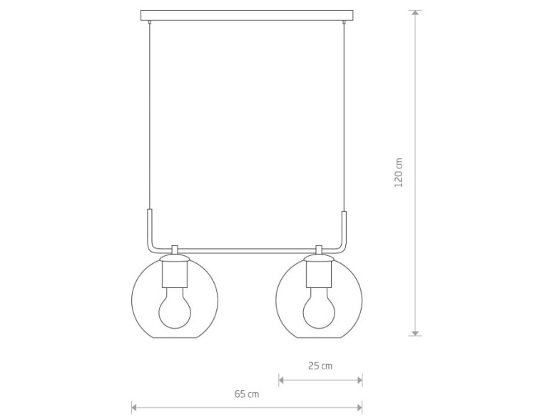 Lampa sufitowa wisząca Industrialna Loft MONACO II zwis 9363 NOWODVORSKI Lighting 2x E27 nowoczesna oświetleniowa żyrandol szklana przyciemniana dymiona kula metal czarna przezroczysta szkło dymione Inspiracje Premium