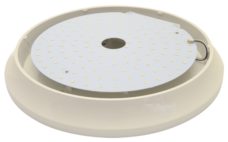 Zewnętrzna oprawa LED w plastikowej, wzmocnionej obudowie 100-240 V, 21 W, 1600 lm, 4000 K, IP54,D=400mm, EEI=F EVA21NW Tracon Electric