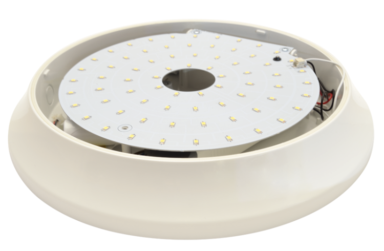 Zewnętrzna oprawa LED z modułem awaryjnym 100-240 V,28/2 W,2100/140 lm,1 h,4000 K,IP54,D=400mm,EEI=F EVAE28NW Tracon Electric