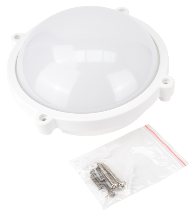 Hermetyczna okrągła oprawa LED okrągła, obud. plastikowa 230 VAC, 50 Hz, 8 W, 710 lm, 4000 K, IP65, EEI=F LHIPK8W Tracon Electric
