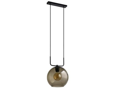 Lampa sufitowa wisząca Industrialna Loft MONACO zwis 9364 NOWODVORSKI Lighting E27 nowoczesna oświetleniowa żyrandol szklana przyciemniana dymiona kula metal czarna przezroczysta szkło dymione Inspiracje Premium