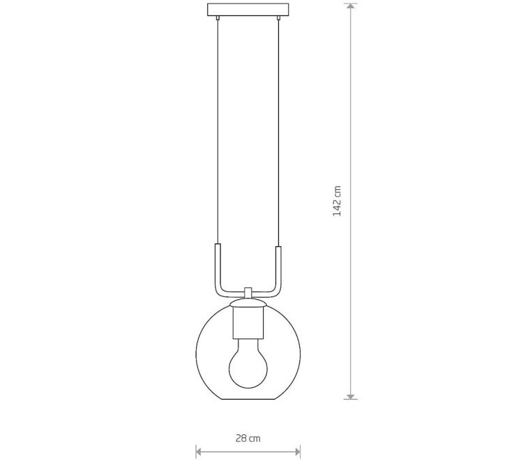 Lampa sufitowa wisząca Industrialna Loft MONACO zwis 9364 NOWODVORSKI Lighting E27 nowoczesna oświetleniowa żyrandol szklana przyciemniana dymiona kula metal czarna przezroczysta szkło dymione Inspiracje Premium