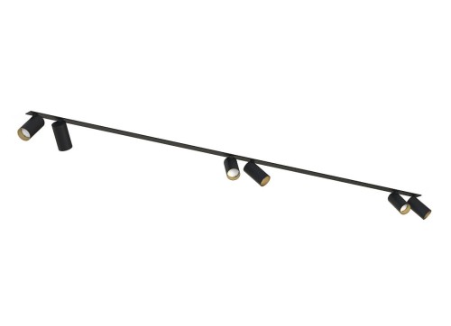 Lampa sufitowa listwa szyna podtynkowa 2m MONO SURFACE VI BLACK/GOLD 7693 NOWODVORSKI Lighting 6x GU10 Spot oświetleniowa nowoczesna sufitowa ścienna metal czarna czarno-złota złota nawierzchniowa jak szynoprzewód do regipsu Inspiracje Premium
