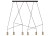 Lampa sufitowa wisząca Industrialna Loft IMBRIA SOLID BRASS VI 7955 NOWODVORSKI Lighting GU10 x6 oświetleniowa żyrandol nowoczesna metal do Kuchni Jadalni nad stół blat wyspę mosiądz złota czarno-złota listwa zwis Inspiracje Premium