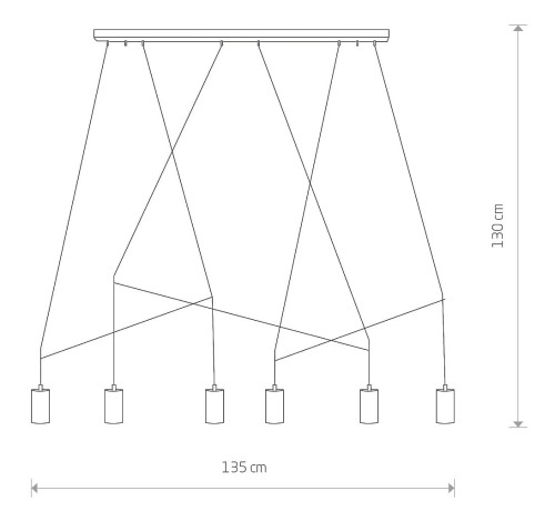 Lampa sufitowa wisząca Industrialna Loft IMBRIA SOLID BRASS VI 7955 NOWODVORSKI Lighting GU10 x6 oświetleniowa żyrandol nowoczesna metal do Kuchni Jadalni nad stół blat wyspę mosiądz złota czarno-złota listwa zwis Inspiracje Premium