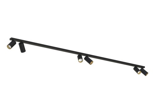 Lampa sufitowa listwa szyna natynkowa 2m MONO VI BLACK/GOLD 7770 NOWODVORSKI Lighting 6x GU10 Spot oświetleniowa nowoczesna sufitowa ścienna metal czarna czarno-złota złota nawierzchniowa jak szynoprzewód Inspiracje Premium