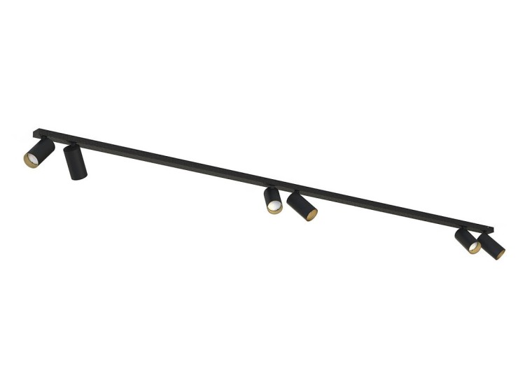 Lampa sufitowa listwa szyna natynkowa 2m MONO VI BLACK/GOLD 7770 NOWODVORSKI Lighting 6x GU10 Spot oświetleniowa nowoczesna sufitowa ścienna metal czarna czarno-złota złota nawierzchniowa jak szynoprzewód Inspiracje Premium