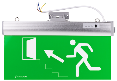 Ewakuacyjna oprawa LED z piktogramami 230V, 50Hz, 36×LED, 3h, 3,7V / 1200mAh, Li-ion, IP30 EXIT-04-J Tracon Electric