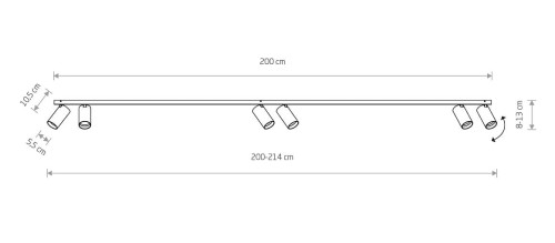 Lampa sufitowa listwa szyna natynkowa 2m MONO VI BLACK/GOLD 7770 NOWODVORSKI Lighting 6x GU10 Spot oświetleniowa nowoczesna sufitowa ścienna metal czarna czarno-złota złota nawierzchniowa jak szynoprzewód Inspiracje Premium