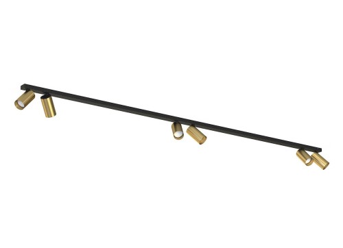 Lampa sufitowa listwa szyna natynkowa 2m MONO VI SOLID BRASS 7785 NOWODVORSKI Lighting 6x GU10 Spot oświetleniowa nowoczesna sufitowa ścienna metal mosiądz czarno-złota złota nawierzchniowa jak szynoprzewód Inspiracje Premium