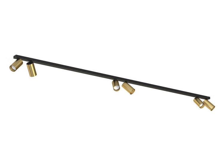 Lampa sufitowa listwa szyna natynkowa 2m MONO VI SOLID BRASS 7785 NOWODVORSKI Lighting 6x GU10 Spot oświetleniowa nowoczesna sufitowa ścienna metal mosiądz czarno-złota złota nawierzchniowa jak szynoprzewód Inspiracje Premium