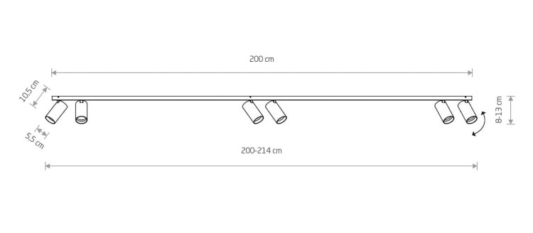 Lampa sufitowa listwa szyna natynkowa 2m MONO VI WHITE 7813 NOWODVORSKI Lighting 6x GU10 Spot oświetleniowa nowoczesna sufitowa ścienna metal biały biała nawierzchniowa jak szynoprzewód Inspiracje Premium
