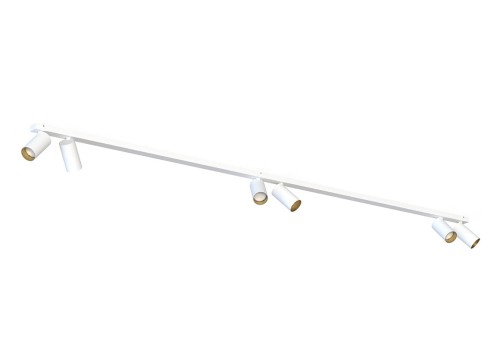 Lampa sufitowa listwa szyna natynkowa 2m MONO VI WHITE/GOLD 7777 NOWODVORSKI Lighting 6x GU10 Spot oświetleniowa nowoczesna sufitowa ścienna metal biała biało-złota złota nawierzchniowa jak szynoprzewód Inspiracje Premium