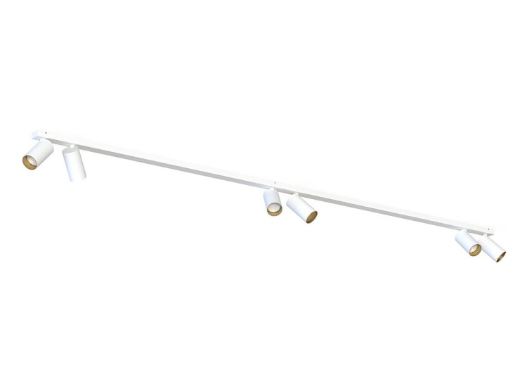 Lampa sufitowa listwa szyna natynkowa 2m MONO VI WHITE/GOLD 7777 NOWODVORSKI Lighting 6x GU10 Spot oświetleniowa nowoczesna sufitowa ścienna metal biała biało-złota złota nawierzchniowa jak szynoprzewód Inspiracje Premium