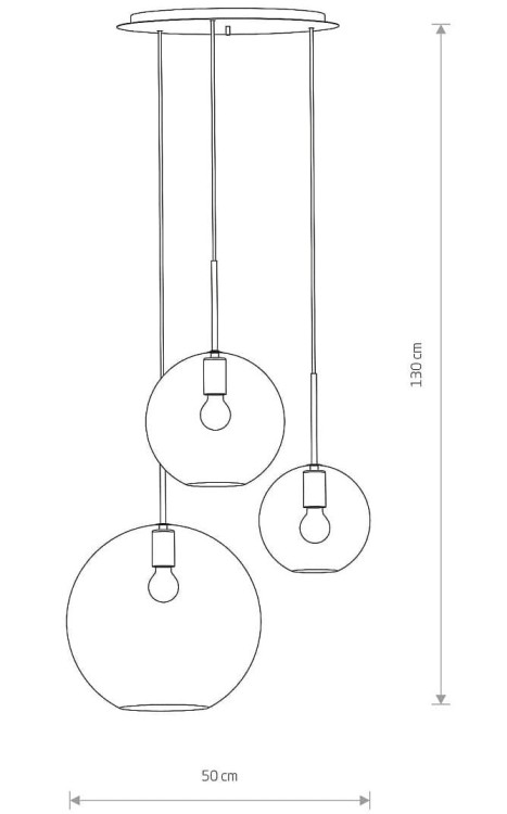 Lampa sufitowa wisząca Industrialna Loft SPHERE III zwis 7788 NOWODVORSKI Lighting 3x E27 nowoczesna oświetleniowa żyrandol szklana kula metal do Kuchni Jadalni nad stół blat wyspę czarna Inspiracje Premium