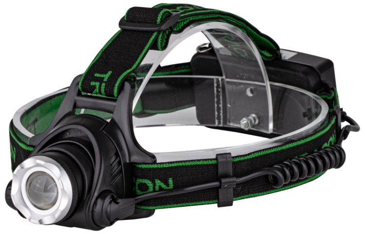 Latarka czołowa, akumulatorowa ze zmienną optyką 4,5 W, 500 lm, 5 h, 3,7 V, 1500 mAh 18650 Li-Po HL500B Tracon Electric
