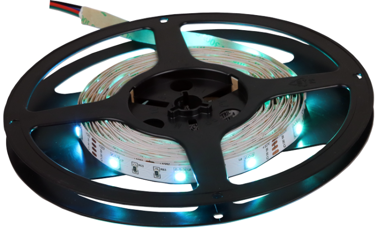 Taśma LED, wewnętrzna SMD5050,60LED/m,14,4W/m,1440 lm/m,W=10 mm,RGB,IP20,EEI=F LED-SZ24-144-RGB Tracon Electric