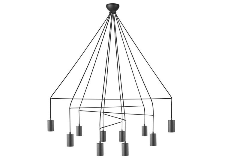 Lampa sufitowa wisząca Industrialna Loft IMBRIA BLACK X 9680 NOWODVORSKI Lighting GU10 x10 oświetleniowa żyrandol nowoczesna metal do Kuchni Jadalni nad stół blat wyspę czarny czarna zwis Inspiracje Premium