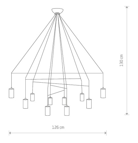 Lampa sufitowa wisząca Industrialna Loft IMBRIA BLACK X 9680 NOWODVORSKI Lighting GU10 x10 oświetleniowa żyrandol nowoczesna metal do Kuchni Jadalni nad stół blat wyspę czarny czarna zwis Inspiracje Premium