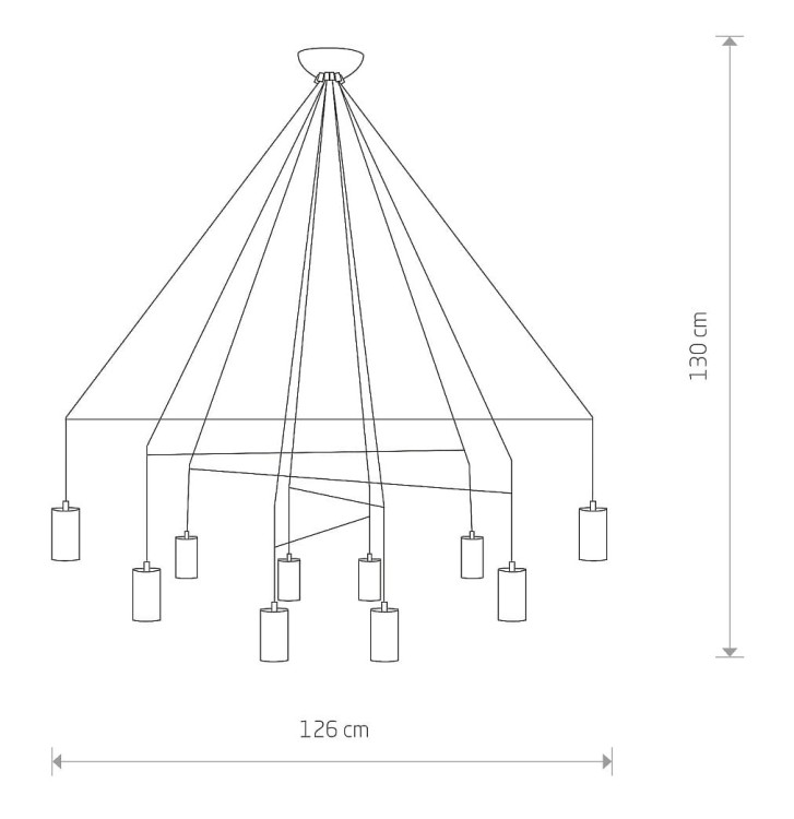 Lampa sufitowa wisząca Industrialna Loft IMBRIA BLACK X 9680 NOWODVORSKI Lighting GU10 x10 oświetleniowa żyrandol nowoczesna metal do Kuchni Jadalni nad stół blat wyspę czarny czarna zwis Inspiracje Premium
