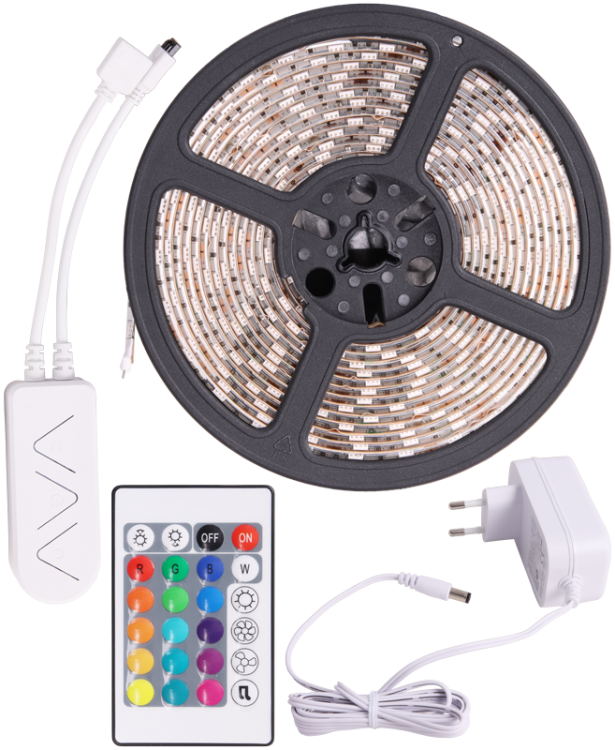 Zestaw taśmy LED, zewnętrzny 220-240V, 50Hz, 14,4W/m, W=10m, 5m, RGB, IP65/IP20 LED-SET-K-RGB Tracon Electric