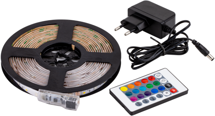 Zestaw taśmy LED, zewnętrzny 220-240V, 50Hz, 83lm/W, 4.8W/m,400lm/m W=10mm,2m, RGBW, IP44 LED-SET-K-RGBW-2M Tracon Electric