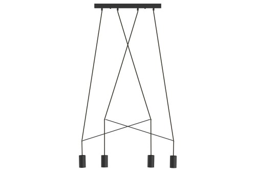 Lampa sufitowa wisząca Industrialna Loft IMBRIA BLACK IV 9192 NOWODVORSKI Lighting GU10 x4 oświetleniowa żyrandol nowoczesna metal do Kuchni Jadalni nad stół blat wyspę czarny czarna zwis Inspiracje Premium