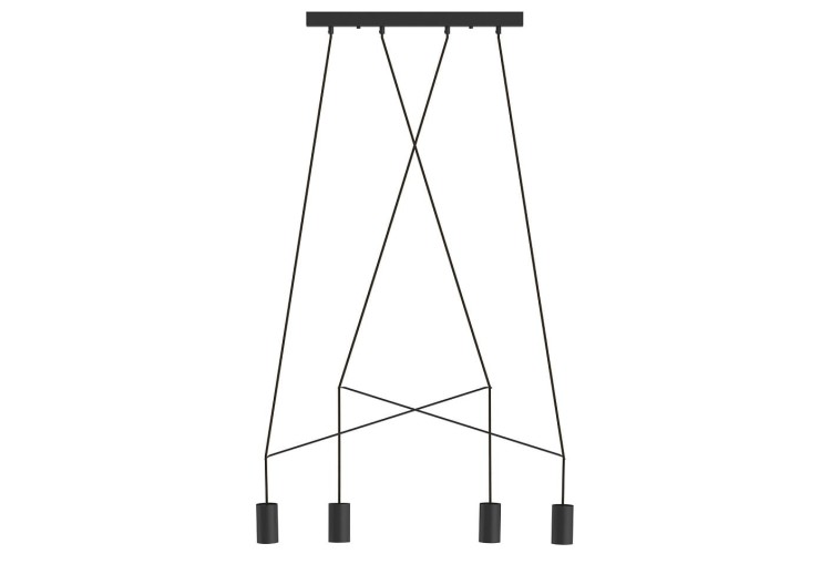 Lampa sufitowa wisząca Industrialna Loft IMBRIA BLACK IV 9192 NOWODVORSKI Lighting GU10 x4 oświetleniowa żyrandol nowoczesna metal do Kuchni Jadalni nad stół blat wyspę czarny czarna zwis Inspiracje Premium