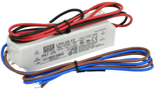 Zasilacz LED w obudowie plastikowej 90-264 VAC / 12 VDC, 20 W, 0-1,67 A, IP67 LPV-20-12 Tracon Electric
