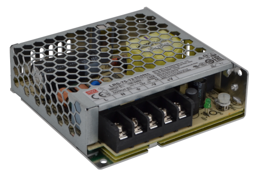 Zasilacz do taśm LED, obudowa metalowa, regul. wyjście DC 85-264 VAC / 12 VDC, 75 W, 0-6 A LRS-75-12 Tracon Electric