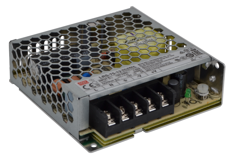 Zasilacz do taśm LED, obudowa metalowa, regul. wyjście DC 85-264 VAC / 12 VDC, 75 W, 0-6 A LRS-75-12 Tracon Electric