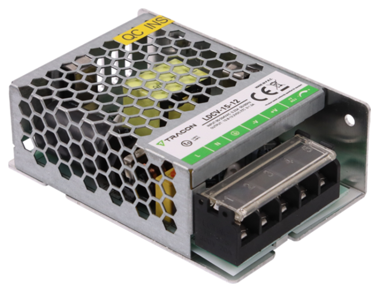Zasilacz LED w metalowej obudowie 90-264VAC/12VDC,15W,0-1,3A, IP20 LDCV-15-12 Tracon Electric