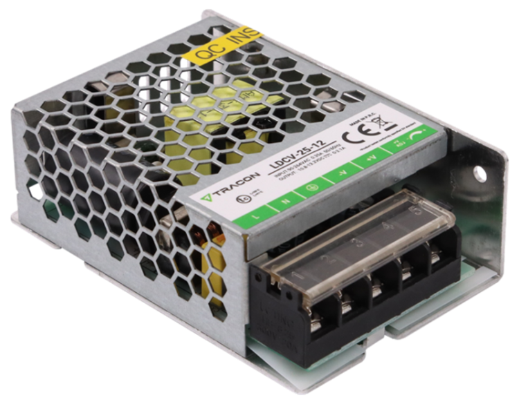 Zasilacz LED w metalowej obudowie 90-264VAC/12VDC,25W,0-2,1A, IP20 LDCV-25-12 Tracon Electric