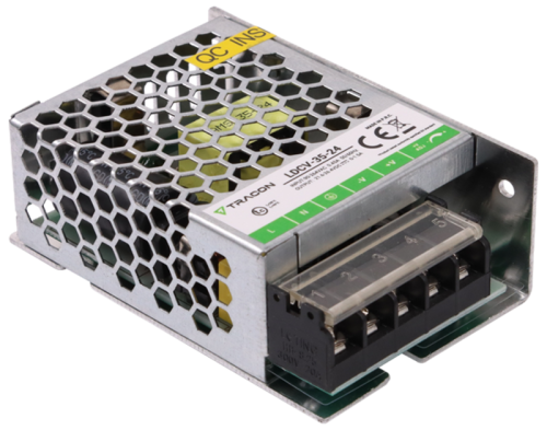 Zasilacz LED w metalowej obudowie 90-264VAC/24VDC,35W,0-1,5A, IP20 LDCV-35-24 Tracon Electric