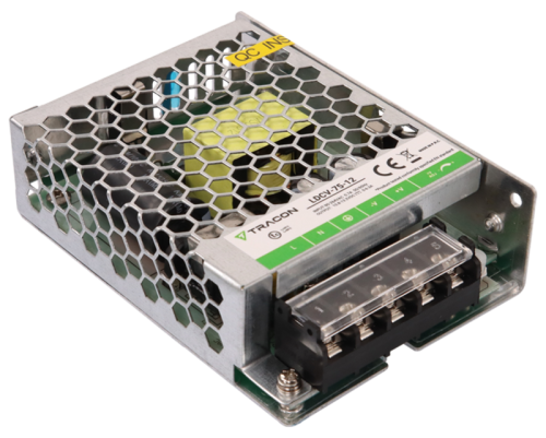 Zasilacz LED w metalowej obudowie 90-264VAC/12 VDC,75W,0-6,3A, IP20 LDCV-75-12 Tracon Electric