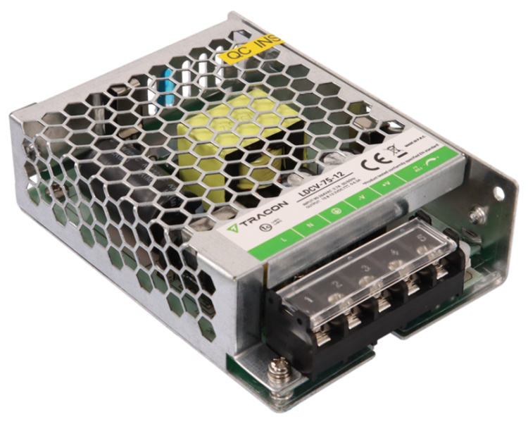 Zasilacz LED w metalowej obudowie 90-264VAC/12 VDC,75W,0-6,3A, IP20 LDCV-75-12 Tracon Electric