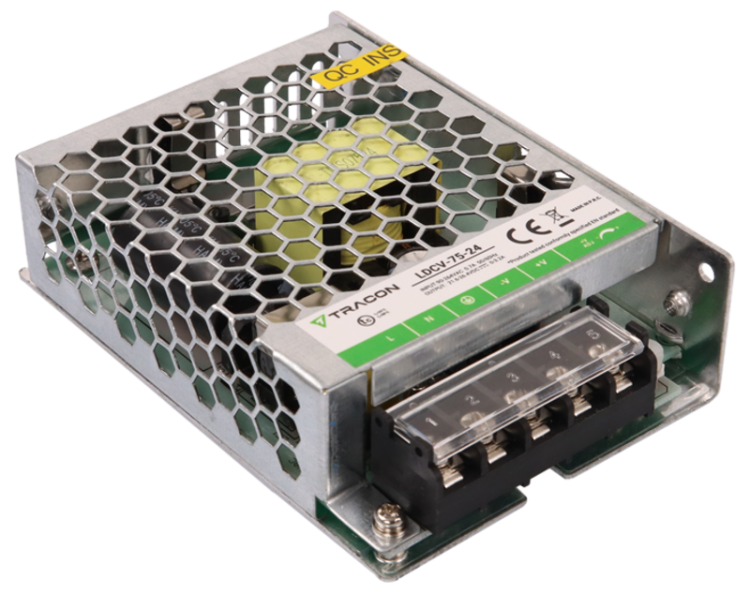Zasilacz LED w metalowej obudowie 90-264VAC/24VDC,75W,0-3,2A, IP20 LDCV-75-24 Tracon Electric