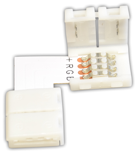Szybkozłączka "L" do taśm RGBLED, bez lutów W=10 mm, 4P LSZTLRGB Tracon Electric