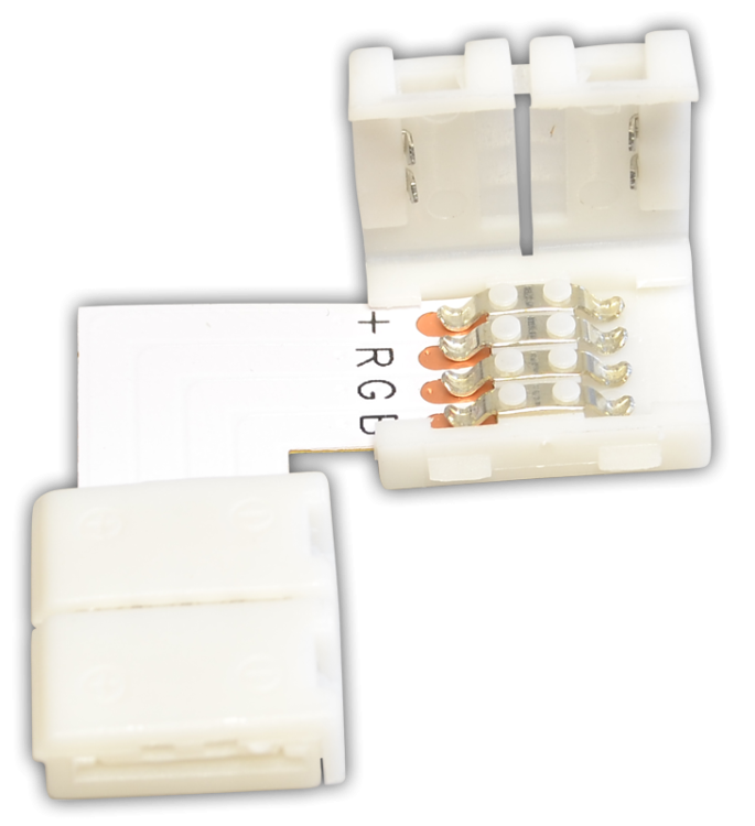 Szybkozłączka "L" do taśm RGBLED, bez lutów W=10 mm, 4P LSZTLRGB Tracon Electric