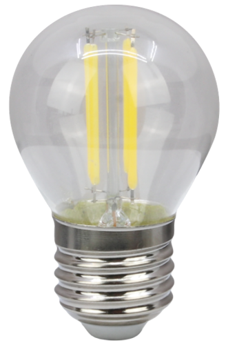 Żarówka Źródło światła COG LED mały glob, przeźroczysty 230 VAC, E27, 4W, 470 lm, G45, 4000K, EEI=E FILG454NW Tracon Electric