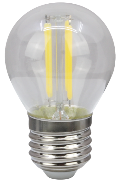 Żarówka Źródło światła COG LED mały glob, przeźroczysty 230 VAC, E27, 4W, 470 lm, G45, 2700K, EEI=E FILG454WW Tracon Electric