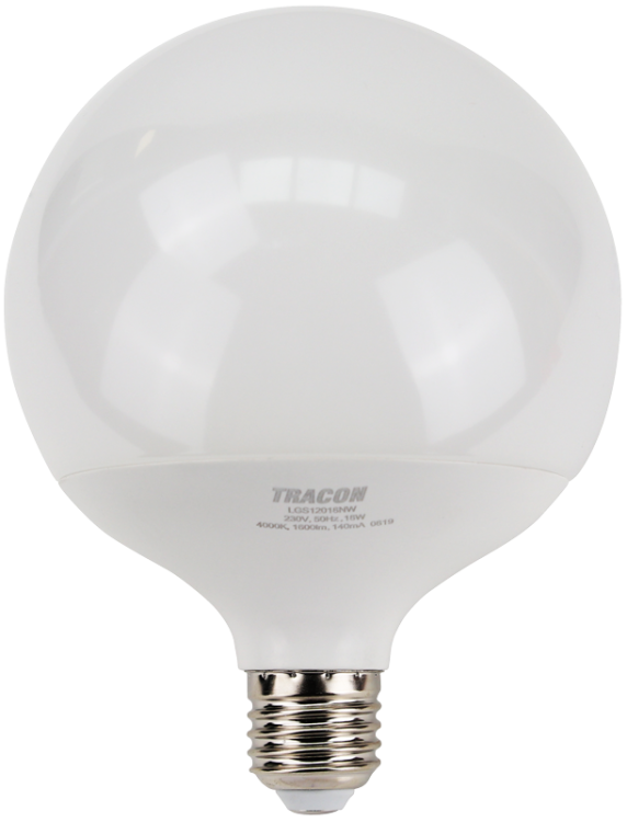 Żarówka LED z chipem Samsung - glob 230V,50Hz,18W,4000K,E27,1820lm,270°,G120,SAMSUNG chip, EEI=F LGS12018NW Tracon Electric