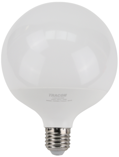 Żarówka LED z chipem Samsung - glob 230V,50Hz,18W,3000K,E27,1820lm,270°,G120,SAMSUNG chip, EEI=F LGS12018W Tracon Electric