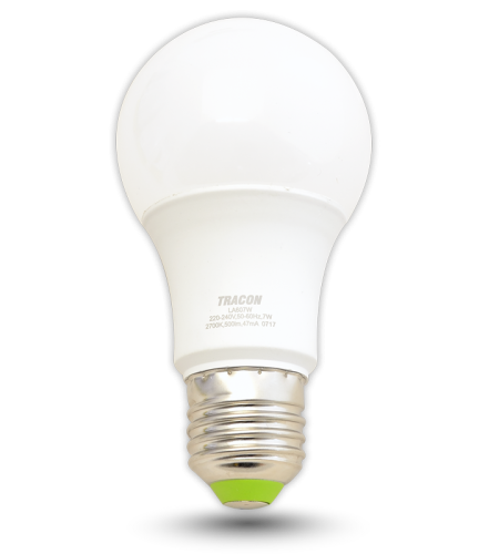 Żarówka Led - Glob 230 V, 50 Hz, 7 W, 4000 K, E27, 600 lm, 200°, A60, EEI=F LA607NW Tracon Electric