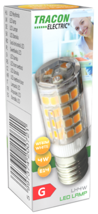 Żarówka Led 230V, 50 Hz, 4W, 2700K, E14, 320lm, T20, EEI=G LH4W Tracon Electric