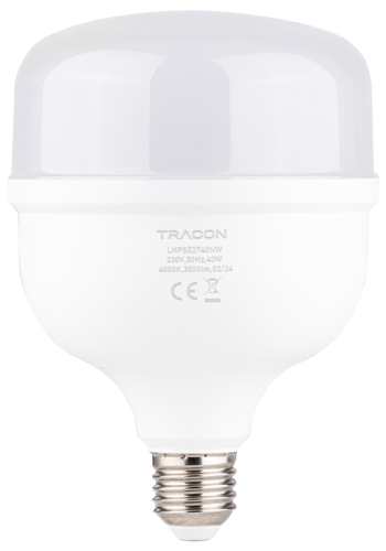 Żarówka LED o wysokiej mocy, z chipem Samsung 220-240 V, 50 Hz, 40 W, 4000 K, 3500 lm, E27, EEI=F LHPSE2740NW Tracon Electric