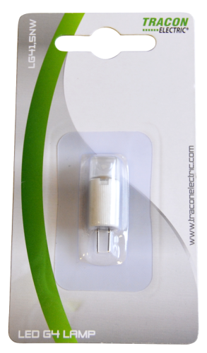 Żarówka Źródło światła LED z obudową silikonową 12 VAC/DC, 1,5 W, 4000 K, G4, 100 lm, 300°, EEI=G LG41,5NW Tracon Electric