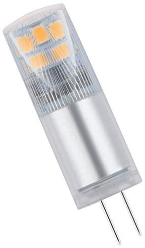 Żarówka Źródło światła LED G4 - obudowa aluminiowa 12 VAC/DC, 2,4 W, 2700 K, G4, 250 lm, 200°, EEI=F LG4H2,4W Tracon Electric