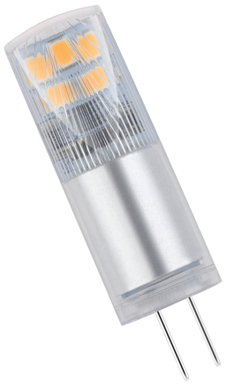Żarówka Źródło światła LED G4 - obudowa aluminiowa 12 VAC/DC, 2,4 W, 2700 K, G4, 250 lm, 200°, EEI=F LG4H2,4W Tracon Electric